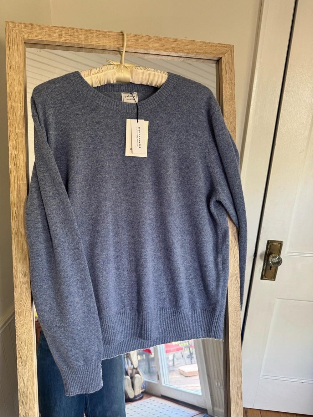 NWT 100% Cashmere - Paloma Wool Heather Blue Crewneck Sweater